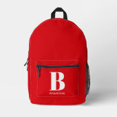 School backpack with the first letter of the name bedrukte rugzak (Voorkant)