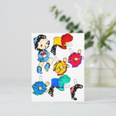 School Band Meisje  Papier Doll Uitgesneden Kaart (Staand voorkant)