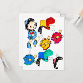 School Band Meisje  Papier Doll Uitgesneden Kaart (Voorkant / Achterkant in situ)