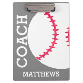 School Baseball Coach Personalized Gray Trendy Klembord