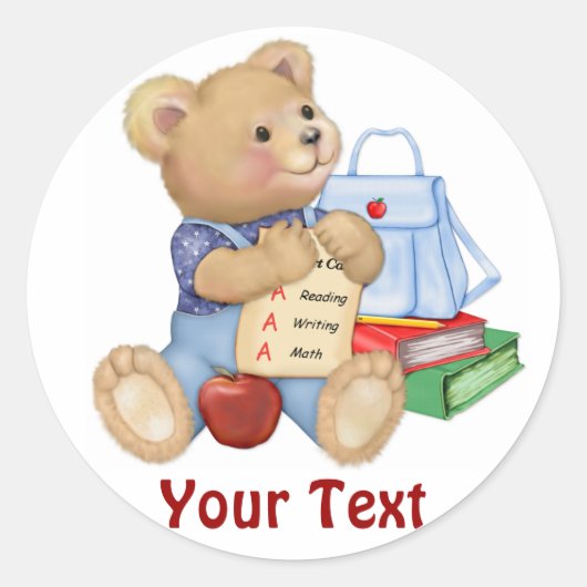 School Beer - eerste klas Ronde Sticker (Voorkant)