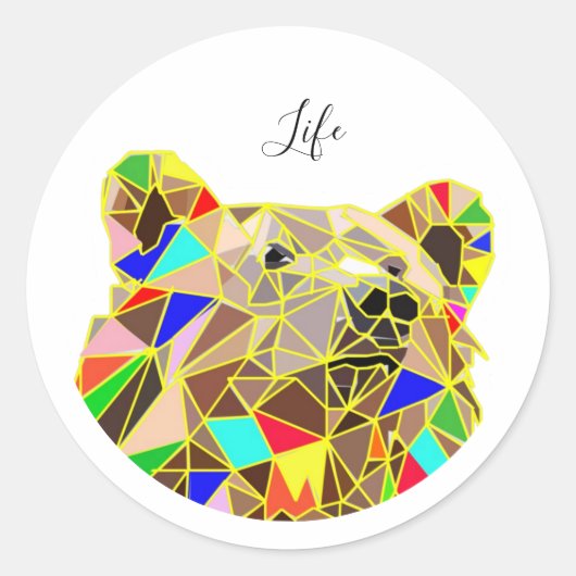 School Beer Ronde Sticker (Voorkant)