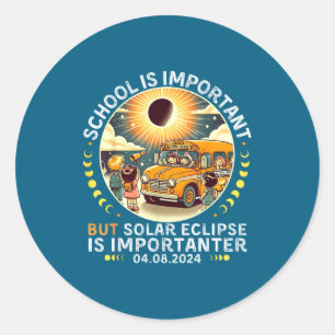 School Belangrijk Zonsverduistering Importanter Ronde Sticker