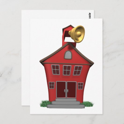 School Bell Ringing Briefkaart (Voorkant / Achterkant)