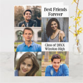 School beste vrienden foto collage Kaart (Gele Bloem)