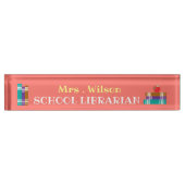 School bibliothecaris koraal bureau naambord (Voorkant)