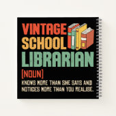School Bibliothecaris Uitspraak Grappig Notitieboek (Achterkant)