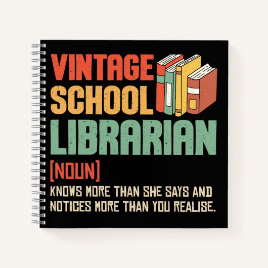 School Bibliothecaris Uitspraak Grappig Notitieboek (Voorkant)