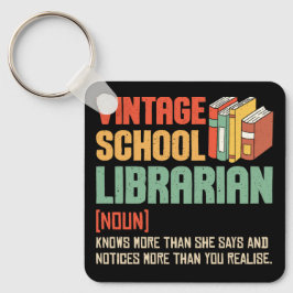 School Bibliothecaris Uitspraak Grappig Sleutelhanger