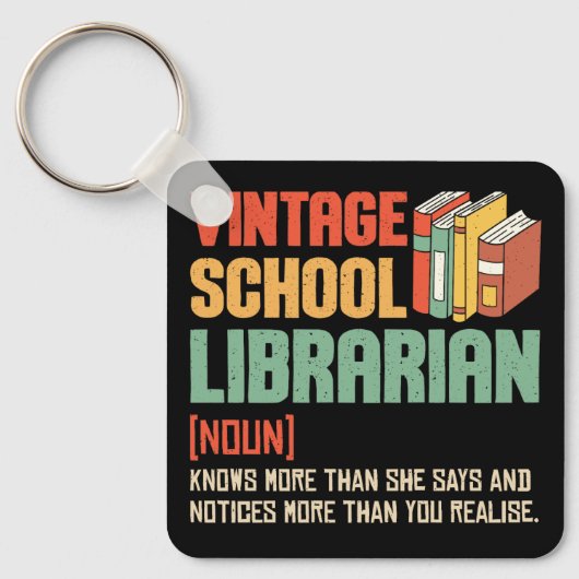 School Bibliothecaris Uitspraak Grappig Sleutelhanger (Voorkant)
