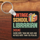 School Bibliothecaris Uitspraak Grappig Sleutelhanger (Voorkant)