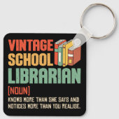 School Bibliothecaris Uitspraak Grappig Sleutelhanger (Achterkant)
