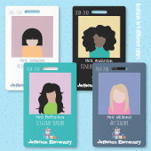 School Bibliothecaris Verticale Witte Foto ID Badg Badge