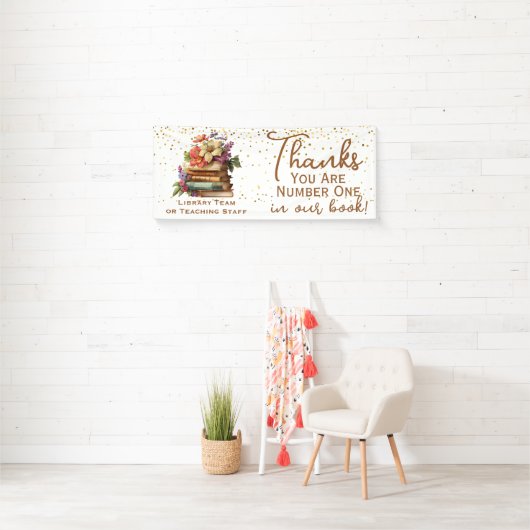 School Bibliotheek Nummer Een Boek Dank U Spandoek (Insitu)