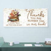 School Bibliotheek Nummer Een Boek Dank U Spandoek (Beurs)