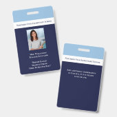 School Blauw Personeel Personeelsfoto Id Docent Badge (Voor- en achterkant)