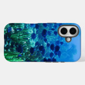 School blauwe discusvissen onderwater foto Case-Mate iPhone case (Achterkant (horizontaal))