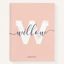 School Blush Roze Script Typografie Monogram