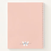School Blush Roze Script Typografie Monogram Notitieboek (Achterkant)