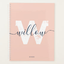School Blush Roze Script Typografie Monogram