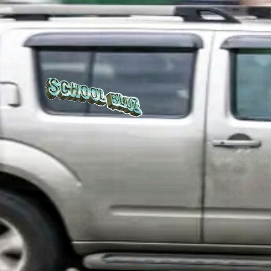 School Bluz-3D Raamsticker