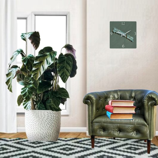 School Bluz-3D Vierkante Klok