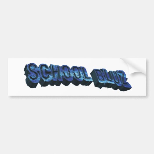 School Bluz-3DII Bumpersticker (Voorkant)