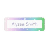 School Boek Naam Labels Ombre Regenboog Sterren Sc (Voorkant)