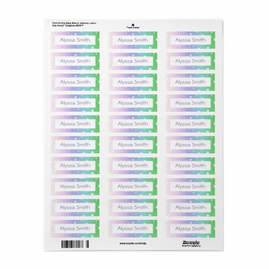 School Boek Naam Labels Ombre Regenboog Sterren Sc (Full Sheet)