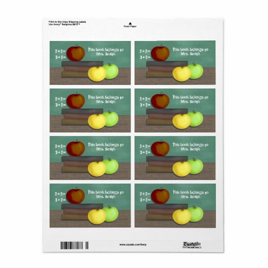 School Book Labels (Full Sheet)
