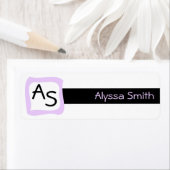 School Book Labels Lila Lijst Monogrammed Initiaal (Insitu)