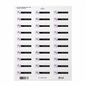 School Book Labels Lila Lijst Monogrammed Initiaal (Full Sheet)