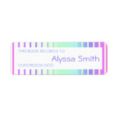 School Book Name Classroom Labels Rainbow Stripes (Voorkant)