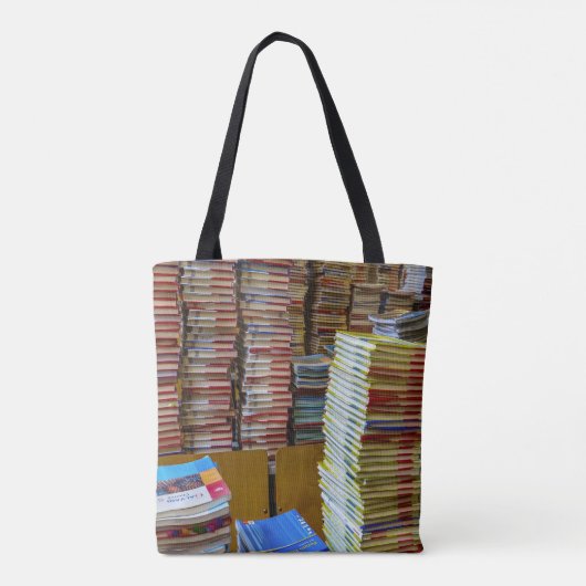 School Book Store Bibliotheek Leraar Student Canva Tote Bag (Achterkant)
