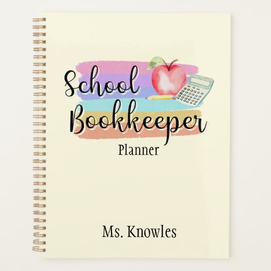 School Bookkeeper Colorful Planner (Voorkant)