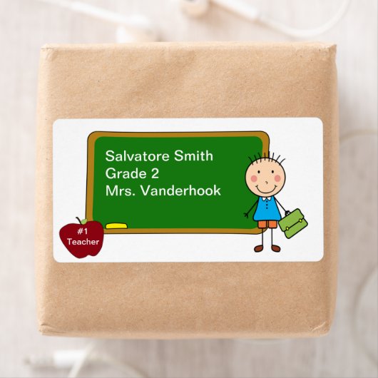 School Boy Book Labels (Insitu)