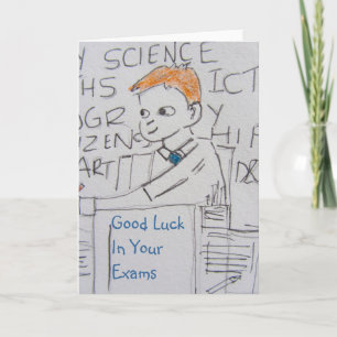 School Boy Good Luck Card Kaart