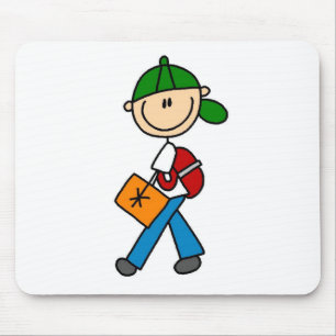 School Boy met rugzak Mousepad Muismat