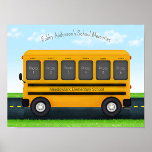 School Bus 6 Foto Lijst Aangepast Kind Poster