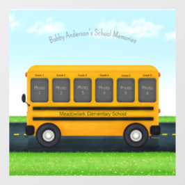 School Bus 6 Foto Lijst Aangepast Kind Raamsticker