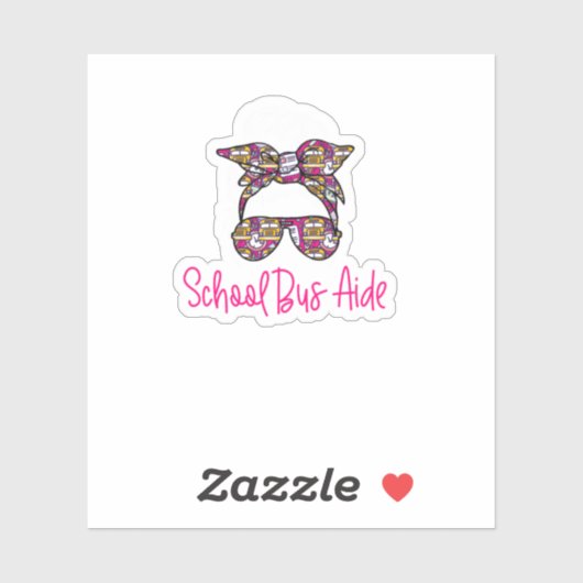 School Bus Aide Sticker (Vel)