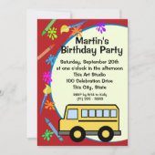 School Bus Art Verjaardag Kaart (Voorkant)