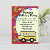 School Bus Art Verjaardag Kaart (Staand voorkant)