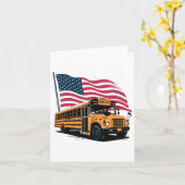 School Bus Bestuurder Usa Vlag  Kaart (Gele Bloem)