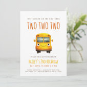 School Bus Birthday Party Kaart (Staand voorkant)