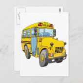 School Bus Cartoon Briefkaart (Voorkant / Achterkant)