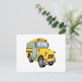 School Bus Cartoon Briefkaart (Staand voorkant)