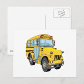 School Bus Cartoon Briefkaart (Voorkant / Achterkant)