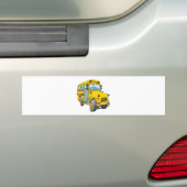 School Bus Cartoon Bumpersticker (Op auto)