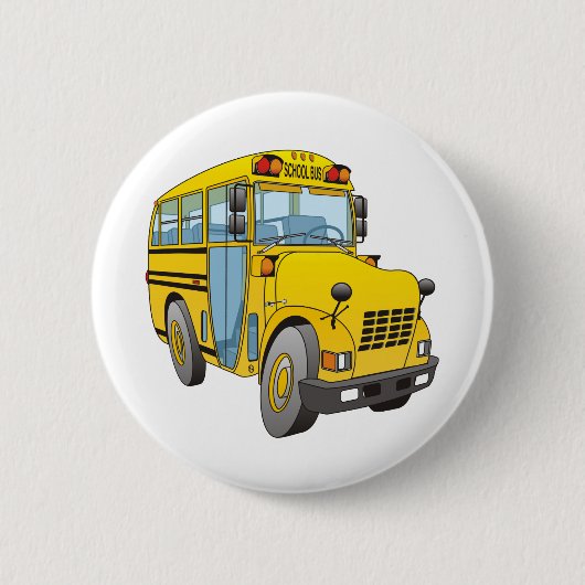School Bus Cartoon Ronde Button 5,7 Cm (Voorkant)
